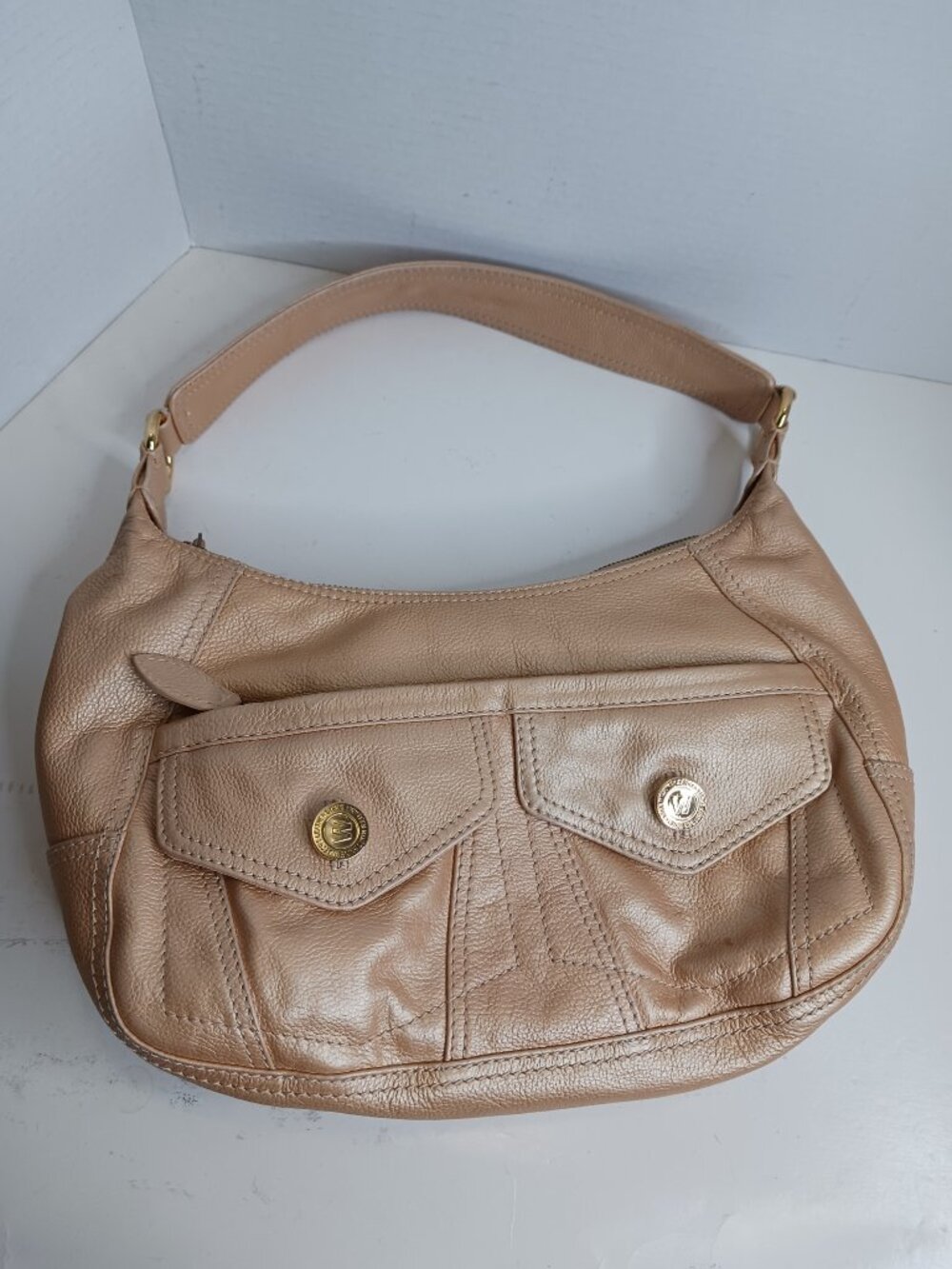 Wilsons Leather Y2K HOBO Metallic Gold Leather Shoulder Bag